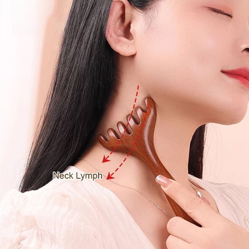 Meridian-Massagekamm mit sechs Krallen