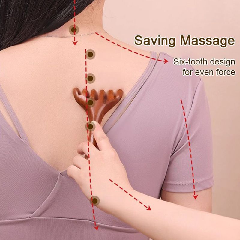 Massagekamm mit sechs Zinken für die Meridiane
