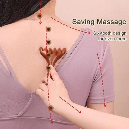 Meridian-Massagekamm mit sechs Krallen