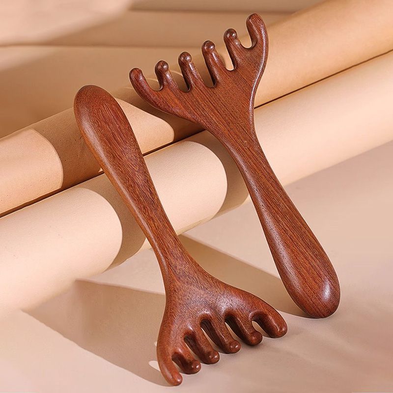 Massagekamm mit sechs Zinken für die Meridiane