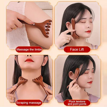 Meridian-Massagekamm mit sechs Krallen