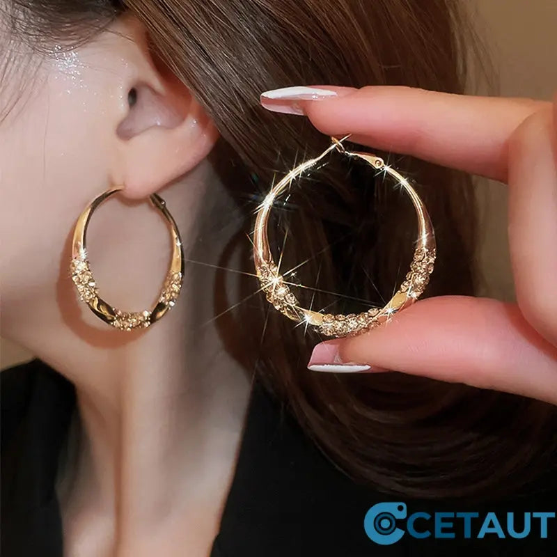 🌸🌸🌸Der Vorverkauf läuft!!! Wer zuerst kauft, bekommt zuerst!！！Circle Earrings with Zirconia