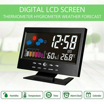 ✨⏰ Letzter Tag der Aktion 50% 🔥 Digitaler LED-Temperatur- und Luftfeuchtigkeitsmesser Wettervorhersage LED-Zähler Wecker