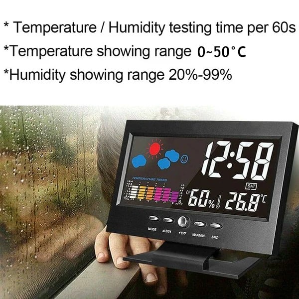✨⏰ Letzter Tag der Aktion 50% 🔥 Digitaler LED-Temperatur- und Luftfeuchtigkeitsmesser Wettervorhersage LED-Zähler Wecker