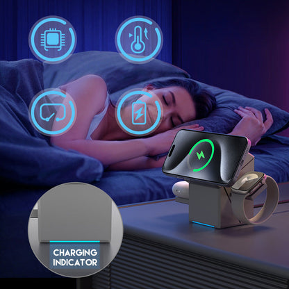 🔋3-in-1 Faltbare Magnetische Kabellose Ladestation