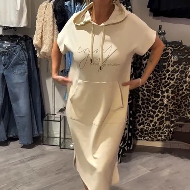 🌸💐Damenkleid mit kurzen Ärmeln und Kapuze🚀Kaufen Sie 2 und erhalten Sie kostenlosen Versand🚀