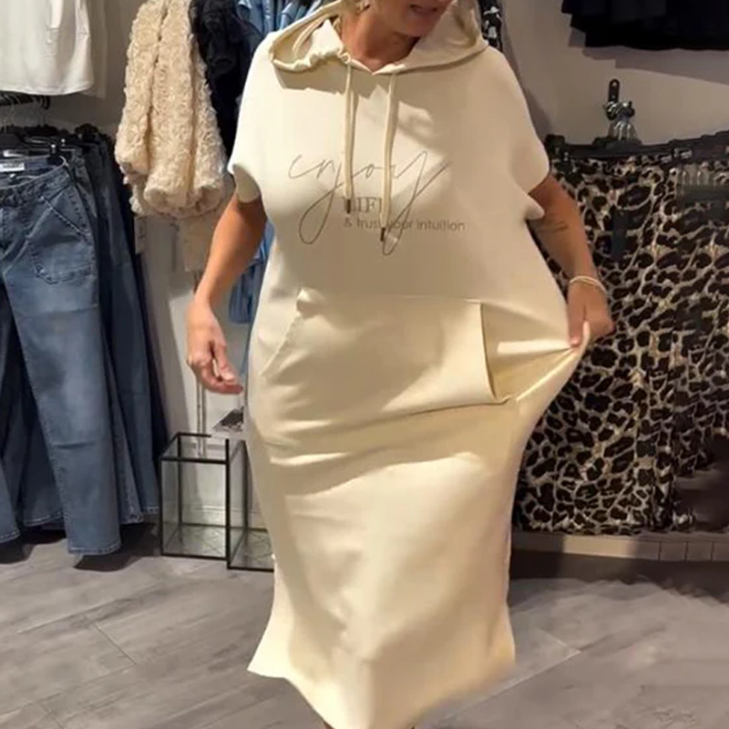 🌸💐Damenkleid mit kurzen Ärmeln und Kapuze🚀Kaufen Sie 2 und erhalten Sie kostenlosen Versand🚀
