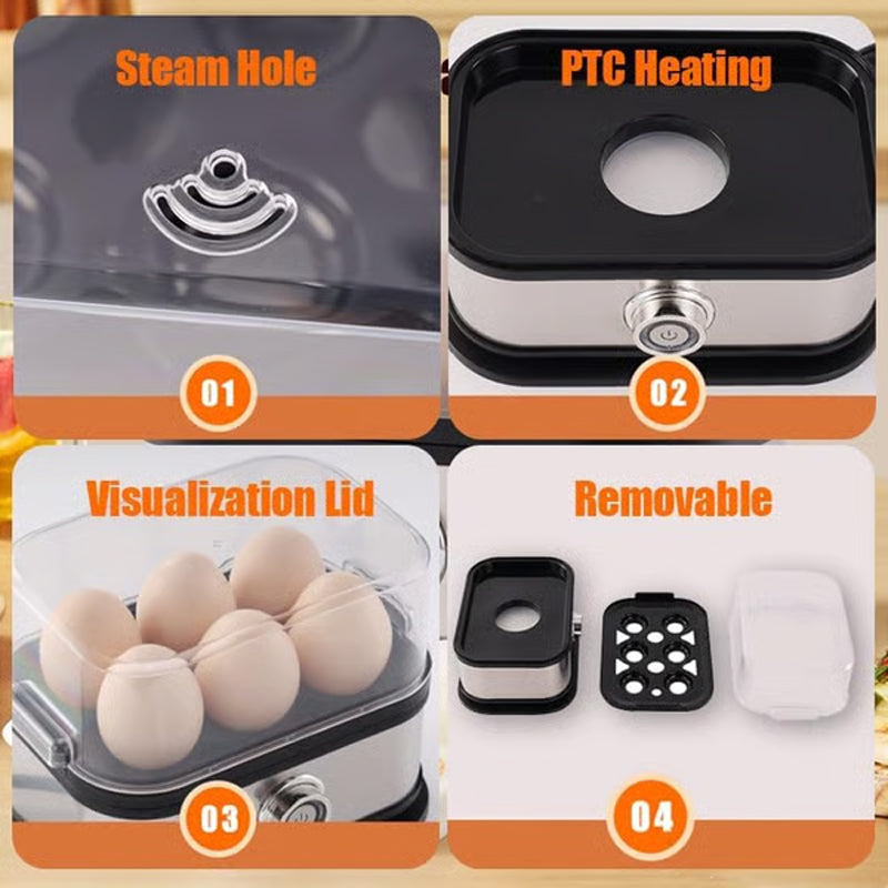 🥚 Clear Lid Egg Steamer – Multifunctional Design