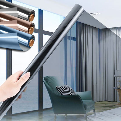 🪟 Sichtschutz- und Wärmeschutzfolie |  🏠 Für Zuhause, Büro und Autofenster – beliebig zuschneidbar – blockiert 99 % der UV-Strahlung – schützt vor Hitze und senkt die Temperatur