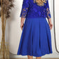 ✨💃Unifarbenes Damenkleid mit bestickter Jacke aus Spitze