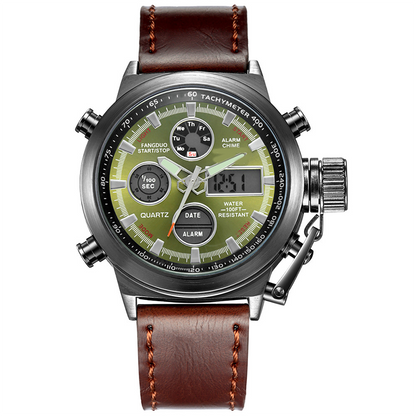 Vintage-Wasserdichte Mechanische Uhr mit Doppelanzeige