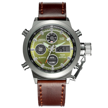 Vintage-Wasserdichte Mechanische Uhr mit Doppelanzeige