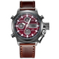 Vintage-Wasserdichte Mechanische Uhr mit Doppelanzeige