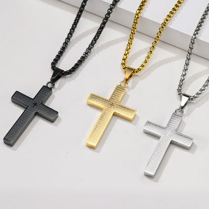 ✝️Lord Gebet Scibble Kreuz Halskette