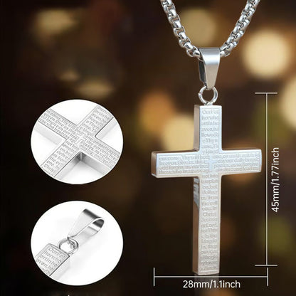 ✝️Lord Gebet Scibble Kreuz Halskette