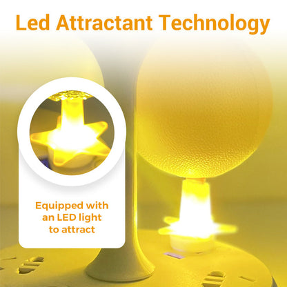 🚫🪰🦟Klebefalle Fruchtfliegen-Fangball mit Ständer LED- Ungiftig & Wiederverwendbar | Küche, Büro, Innenbereich