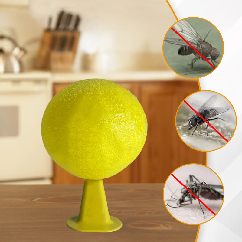 🚫🪰🦟Klebefalle Fruchtfliegen-Fangball mit Ständer LED- Ungiftig & Wiederverwendbar | Küche, Büro, Innenbereich