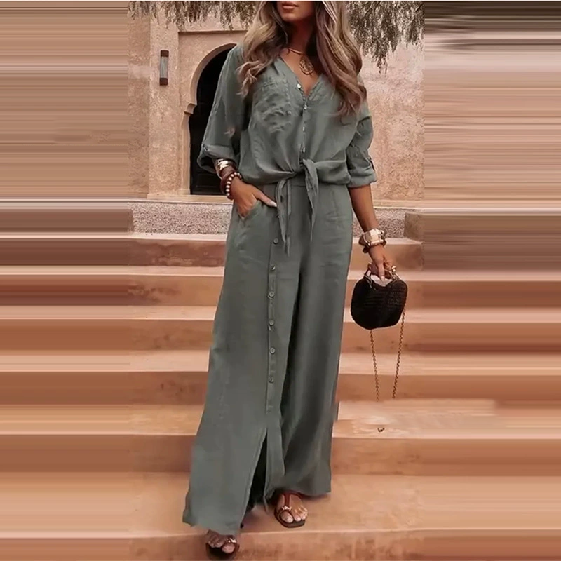 💃Elegantes 2-teiliges Set für Damen in Uni-Farbe