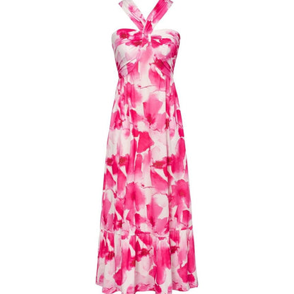 🌺Ärmelloses Kleid mit gekreuztem Neckholder und Blumenmuster💃