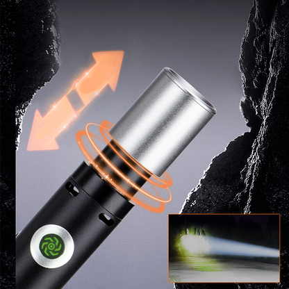 🔦🔋Multi-Mode-Bogen + Alarm-Zoom-Helligkeitstaschenlampe⚡