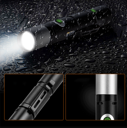 🔦🔋Multi-Mode-Bogen + Alarm-Zoom-Helligkeitstaschenlampe⚡