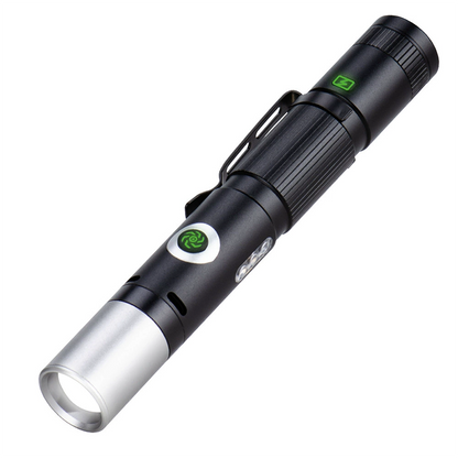 🔦🔋Multi-Mode-Bogen + Alarm-Zoom-Helligkeitstaschenlampe⚡
