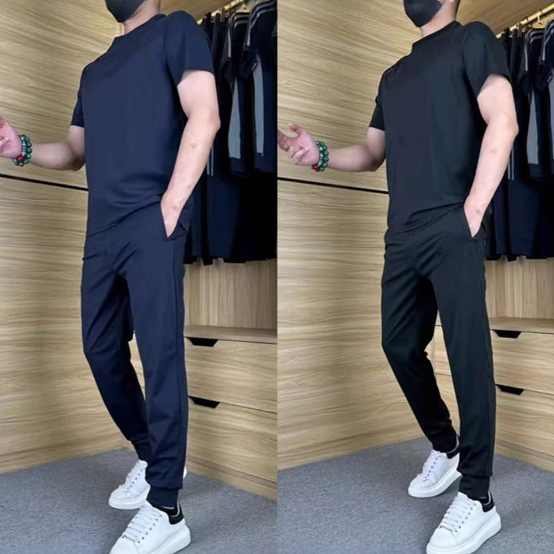 🏆Lässiges Stretch-Set für Herren aus Eisseide mit T-Shirt und Hose