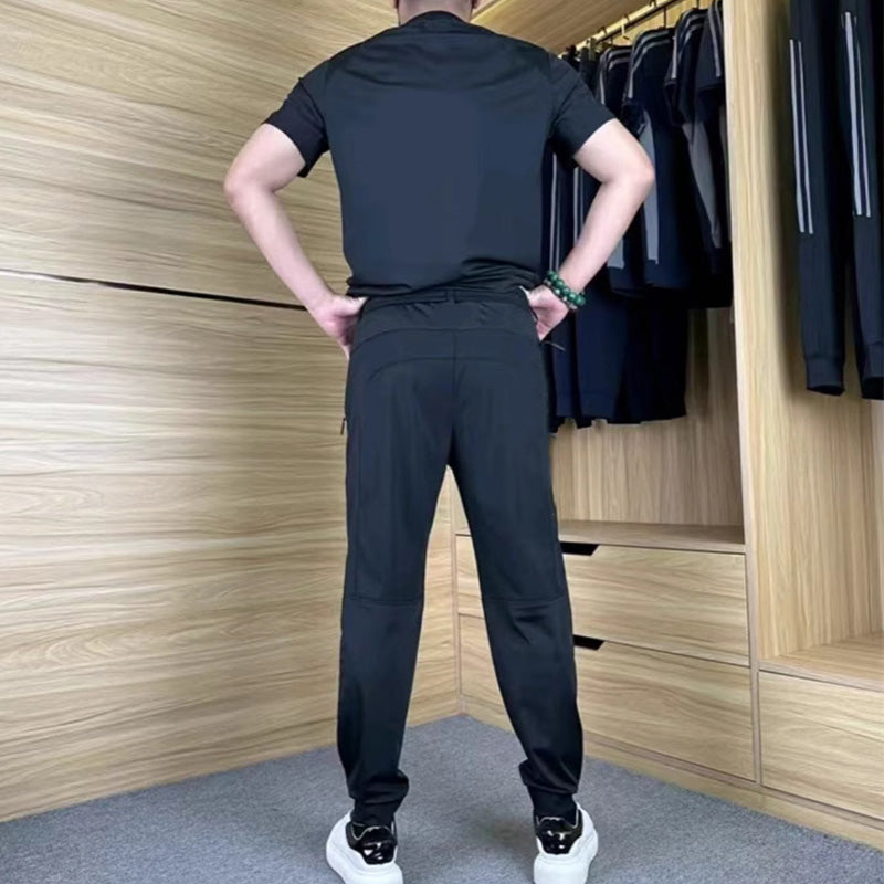 🏆Lässiges Stretch-Set für Herren aus Eisseide mit T-Shirt und Hose