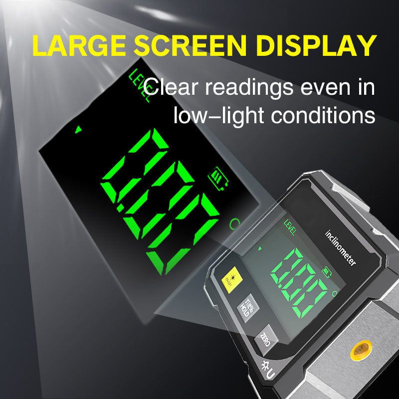 📐4-seitiger magnetischer digitaler Winkelmesser mit Laser