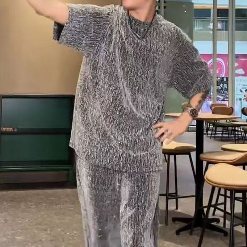 💎✨Herren-Zweiteiler mit Kurzarmshirt und weiter Hose