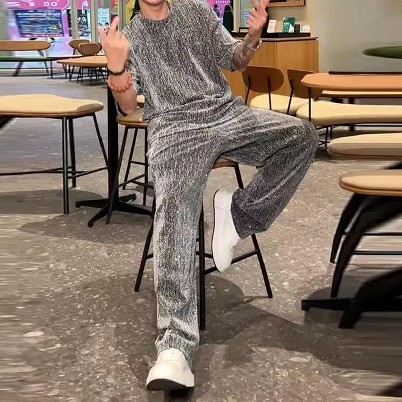 💎✨Herren-Zweiteiler mit Kurzarmshirt und weiter Hose