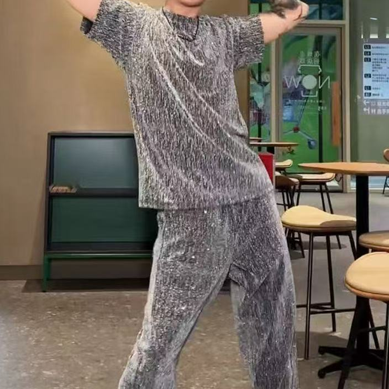 💎✨Herren-Zweiteiler mit Kurzarmshirt und weiter Hose