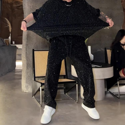 💎✨Herren-Zweiteiler mit Kurzarmshirt und weiter Hose