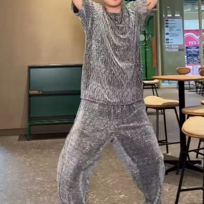 💎✨Herren-Zweiteiler mit Kurzarmshirt und weiter Hose