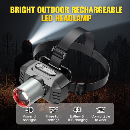 🔥Helle, wiederaufladbare LED-Stirnlampe für den Außenbereich