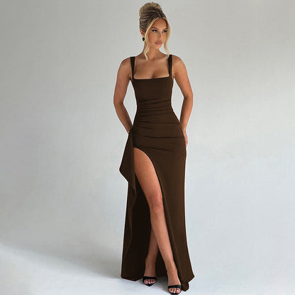 💎50% Rabatt 👗Ärmelloses Bodycon-Kleid mit Karree-Ausschnitt und hohem Seitenschlitz✨