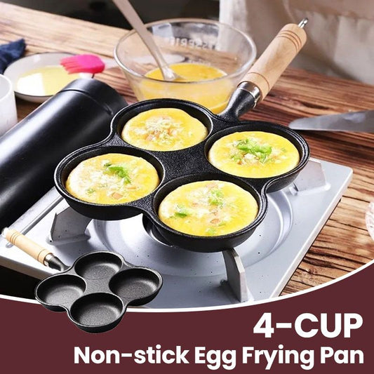 🍳🥚 4-Eier Bratpfanne aus Gusseisen – Antihaftbeschichtung, Gleichmäßige Wärme & Langlebige Qualität für das perfekte Frühstück 🔥