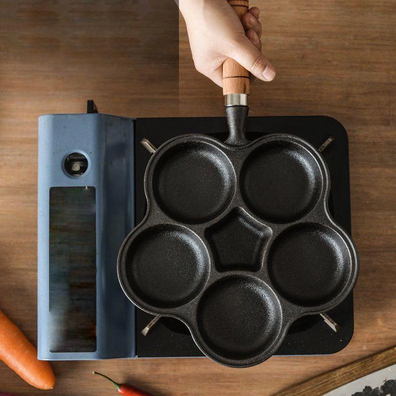 🍳🥚 4-Eier Bratpfanne aus Gusseisen – Antihaftbeschichtung, Gleichmäßige Wärme & Langlebige Qualität für das perfekte Frühstück 🔥