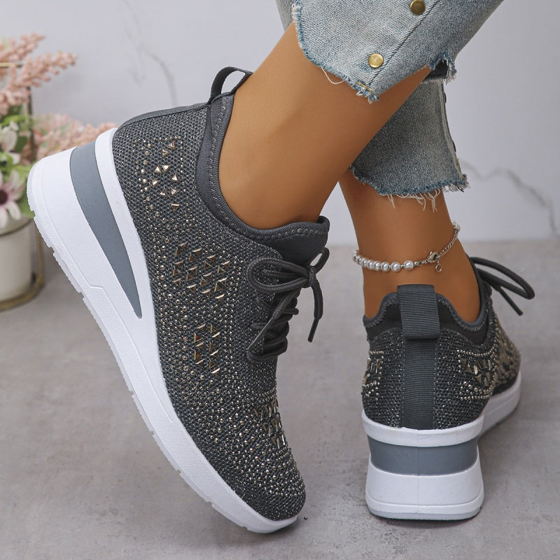 🌸👟Atmungsaktive Sneaker aus Mesh mit Strassverzierung