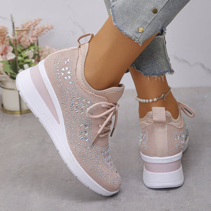 🌸👟Atmungsaktive Sneaker aus Mesh mit Strassverzierung