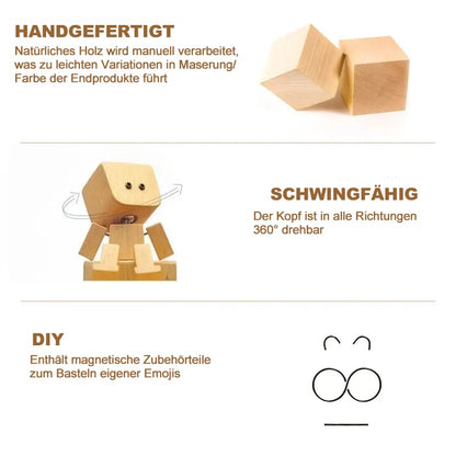 🙂Wippendes Holzmännchen Mit Wohlfühl-Lächeln – Kreatives Auto-Duftaccessoire