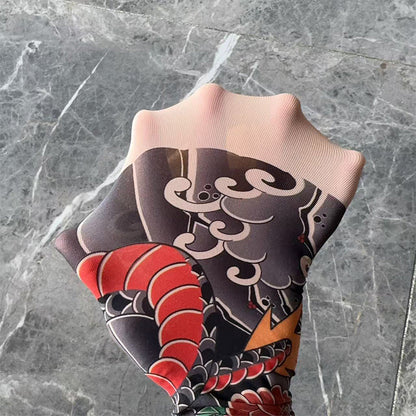 Dehnbarer Beinärmel mit Tattoo-Print