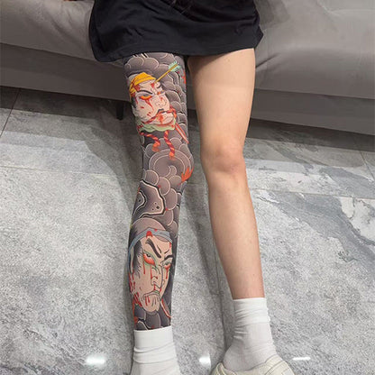 Dehnbarer Beinärmel mit Tattoo-Print