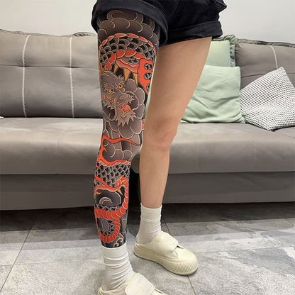 Dehnbarer Beinärmel mit Tattoo-Print
