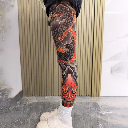 Dehnbarer Beinärmel mit Tattoo-Print
