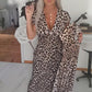 🔥Letzter Tag: 50% Rabatt! ⏰🐆Damenkleid mit V-Ausschnitt und Leopardenmuster🎁