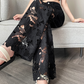 💜 Damen-Hose mit Strass-Print und Cut-Outs – Auffälliges Design, Bequeme Passform & Modischer Hingucker ✨