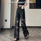 💜 Damen-Hose mit Strass-Print und Cut-Outs – Auffälliges Design, Bequeme Passform & Modischer Hingucker ✨
