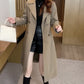 🧥🍂Herbst Neuheit Fleecegefütterter, verdickter, mittellanger Damen-Trenchcoat