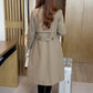 🧥🍂Herbst Neuheit Fleecegefütterter, verdickter, mittellanger Damen-Trenchcoat
